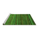 Sideview of Machine Washable Oriental Green Modern Area Rugs, wshabs2312grn