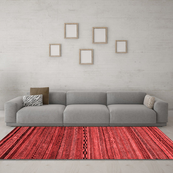 Modern Red Washable Rugs