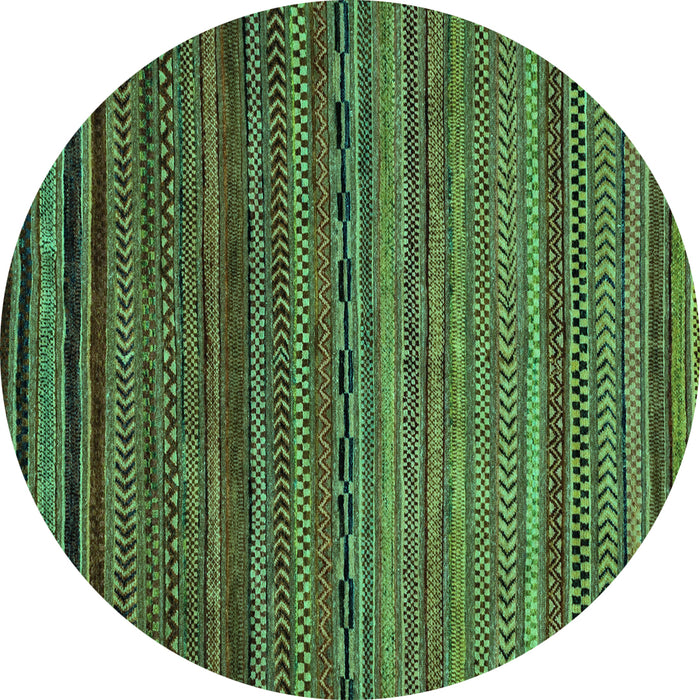 Round Oriental Turquoise Modern Rug, abs2312turq