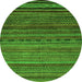 Round Oriental Green Modern Rug, abs2312grn