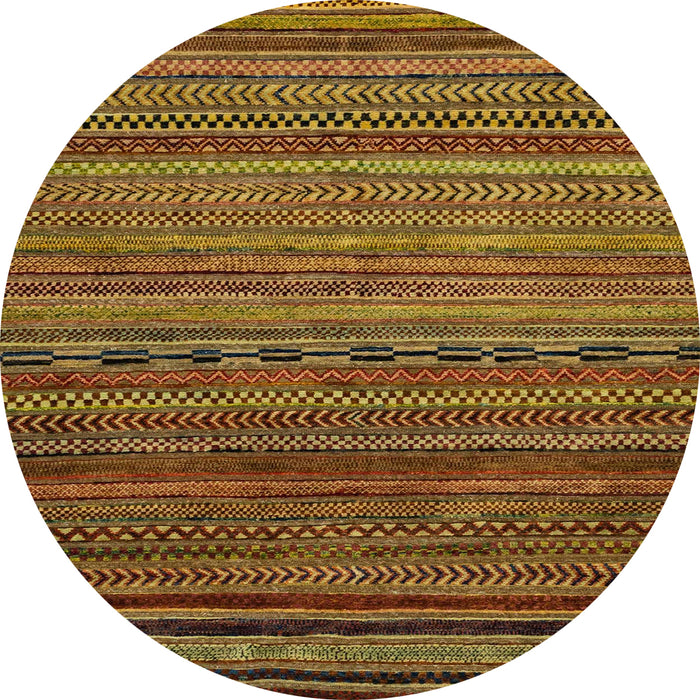 Round Abstract Red Brown Oriental Rug, abs2312
