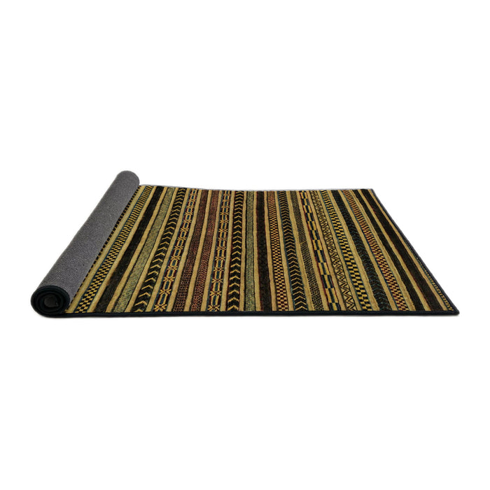 Sideview of Abstract Orange Gold Oriental Rug, abs2313