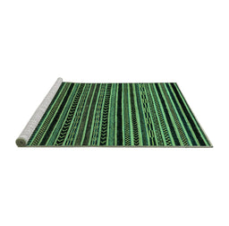 Sideview of Machine Washable Oriental Turquoise Modern Area Rugs, wshabs2313turq