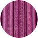 Round Oriental Pink Modern Rug, abs2313pnk