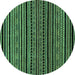 Round Oriental Turquoise Modern Rug, abs2313turq