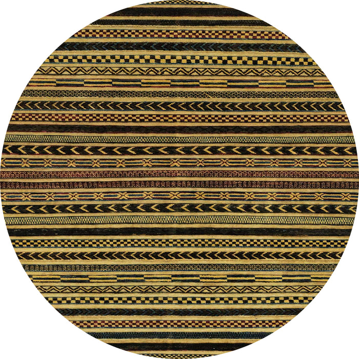 Round Machine Washable Abstract Orange Rug, wshabs2313