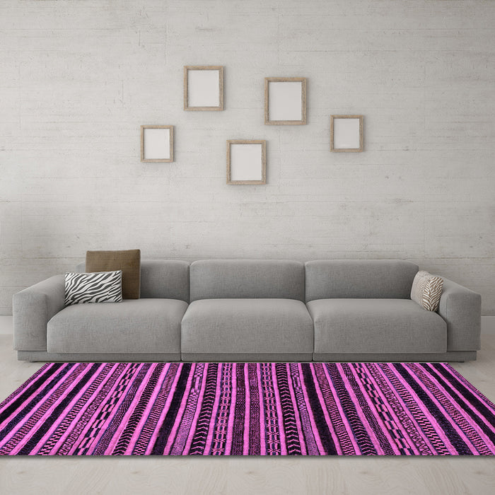 Machine Washable Oriental Purple Modern Area Rugs in a Living Room, wshabs2313pur