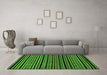 Machine Washable Oriental Green Modern Area Rugs in a Living Room,, wshabs2313grn