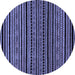 Round Oriental Blue Modern Rug, abs2313blu