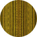 Round Oriental Yellow Modern Rug, abs2313yw