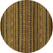 Round Oriental Brown Modern Rug, abs2313brn