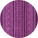 Round Machine Washable Oriental Purple Modern Area Rugs, wshabs2313pur