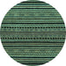 Round Oriental Light Blue Modern Rug, abs2313lblu