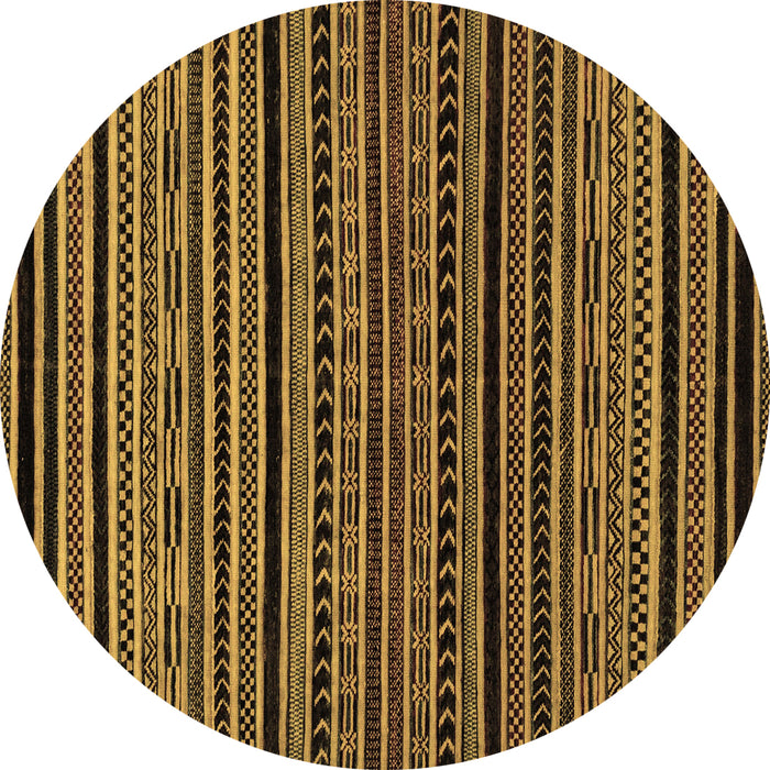 Round Machine Washable Oriental Brown Modern Rug, wshabs2313brn