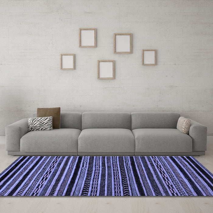 Machine Washable Oriental Blue Modern Rug in a Living Room, wshabs2313blu
