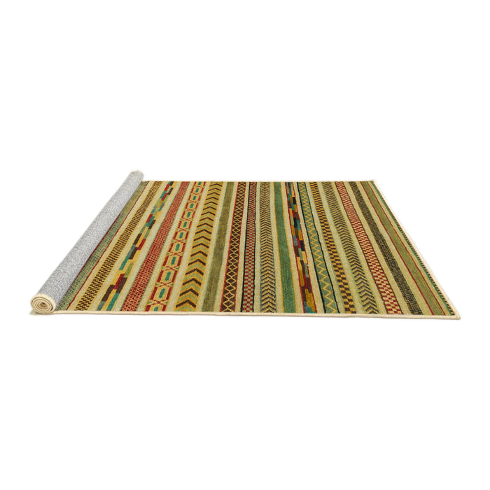 Sideview of Machine Washable Abstract Gen Brown Yellow Rug, wshabs2314