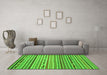 Machine Washable Oriental Green Modern Area Rugs in a Living Room,, wshabs2314grn