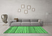 Machine Washable Oriental Emerald Green Modern Area Rugs in a Living Room,, wshabs2314emgrn