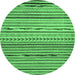 Round Oriental Emerald Green Modern Rug, abs2314emgrn