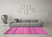 Machine Washable Oriental Pink Modern Rug in a Living Room, wshabs2314pnk