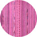 Round Oriental Pink Modern Rug, abs2314pnk