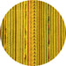 Round Oriental Yellow Modern Rug, abs2314yw