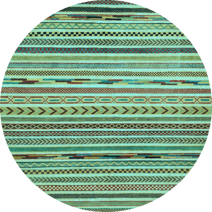 Round Oriental Light Blue Modern Rug, abs2314lblu