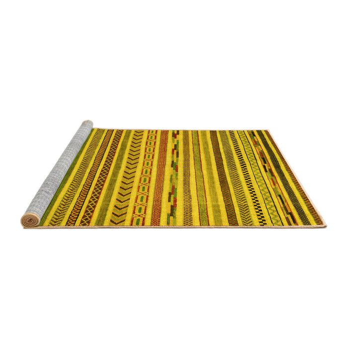 Sideview of Machine Washable Oriental Yellow Modern Rug, wshabs2314yw
