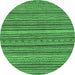 Round Oriental Emerald Green Modern Rug, abs2315emgrn