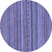 Round Oriental Blue Modern Rug, abs2315blu