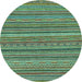 Round Machine Washable Oriental Light Blue Modern Rug, wshabs2315lblu