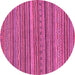 Round Oriental Pink Modern Rug, abs2315pnk