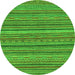 Round Oriental Green Modern Rug, abs2315grn