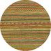 Round Abstract Gold Oriental Rug, abs2315