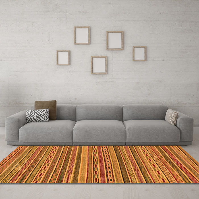 Machine Washable Oriental Orange Modern Area Rugs in a Living Room, wshabs2315org