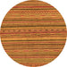 Round Oriental Orange Modern Rug, abs2315org