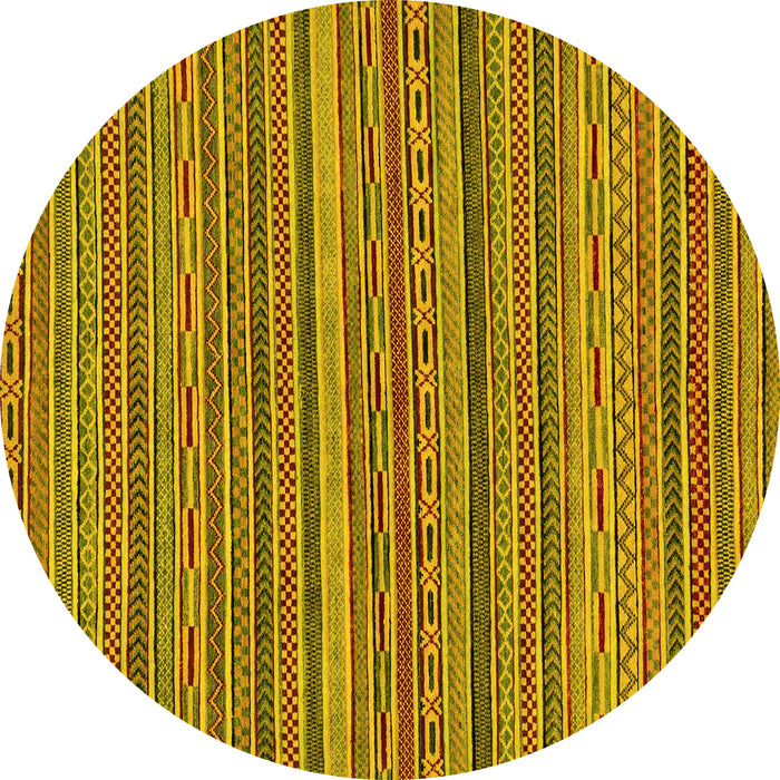 Round Oriental Yellow Modern Rug, abs2315yw