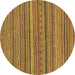 Round Oriental Brown Modern Rug, abs2315brn