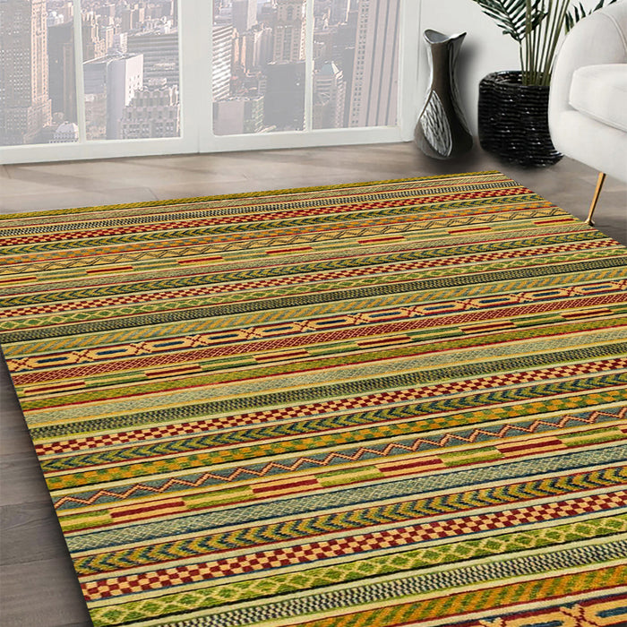 Machine Washable Abstract Gold Rug in a Family Room, wshabs2315