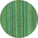 Round Oriental Turquoise Modern Rug, abs2315turq