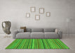 Machine Washable Oriental Green Modern Area Rugs in a Living Room,, wshabs2315grn