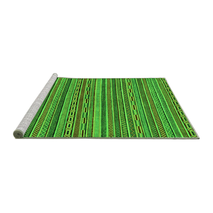 Sideview of Machine Washable Oriental Green Modern Area Rugs, wshabs2315grn