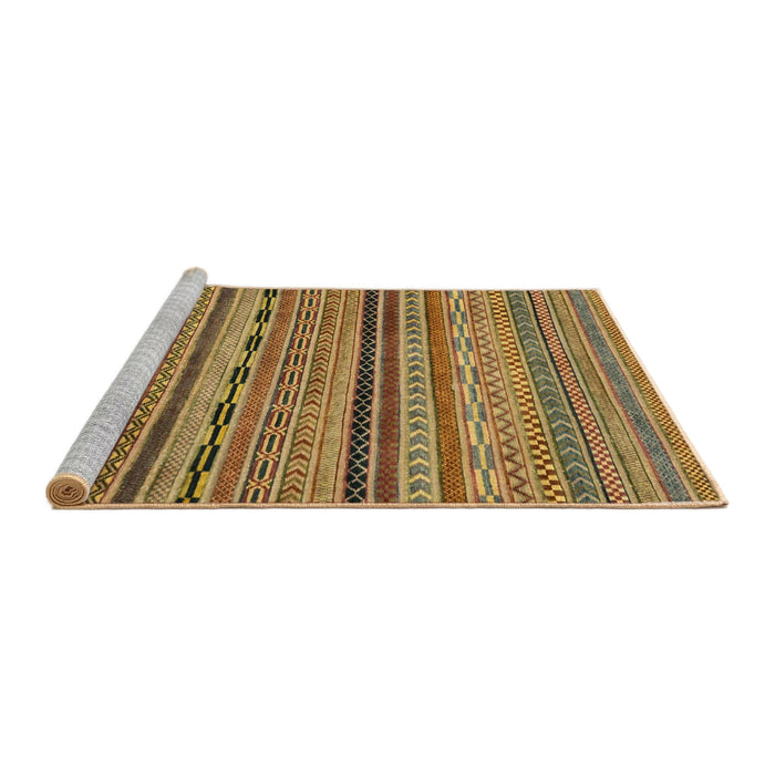 Sideview of Machine Washable Abstract Gold Rug, wshabs2316
