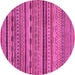 Round Oriental Pink Modern Rug, abs2316pnk