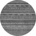 Round Machine Washable Oriental Gray Modern Rug, wshabs2316gry