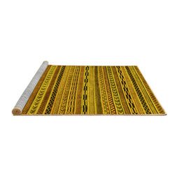 Sideview of Machine Washable Oriental Yellow Modern Rug, wshabs2316yw