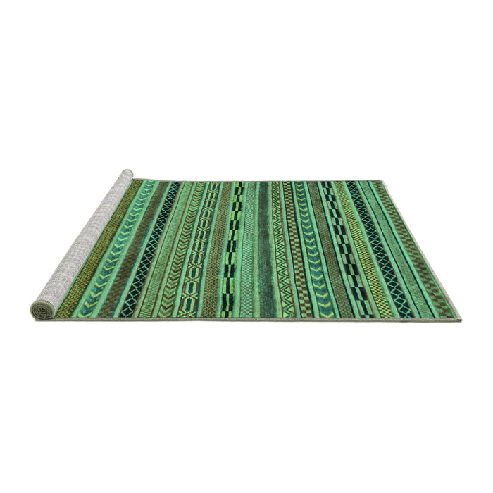 Sideview of Machine Washable Oriental Turquoise Modern Area Rugs, wshabs2316turq