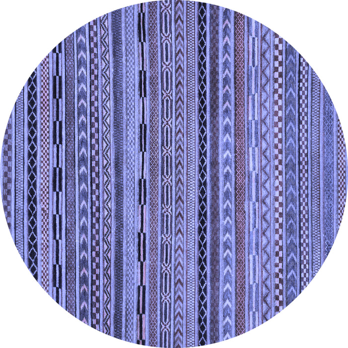 Round Machine Washable Oriental Blue Modern Rug, wshabs2316blu