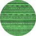 Round Oriental Emerald Green Modern Rug, abs2316emgrn