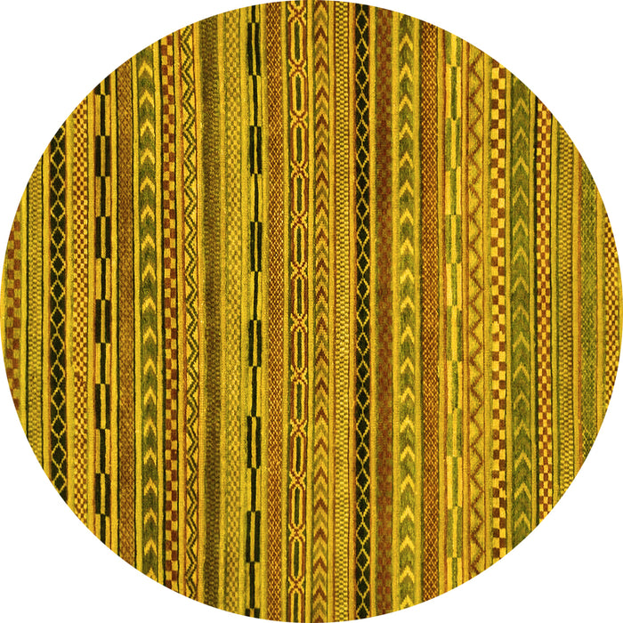 Round Oriental Yellow Modern Rug, abs2316yw